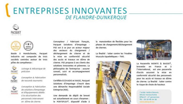 Pacquet, Empresa innovadora, brazos de carga y pasarelas