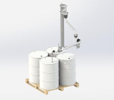 Variable-reach drum loading arm, Pacquet