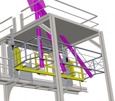 Intégration sur-mesure passerelle Monte et Baisse suspendue, Pacquet