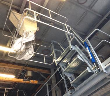Bulk loading from road tanker top, food industry, Pacquet 