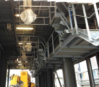 Bulk loading from road tanker top, food industry, Pacquet 
