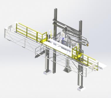 Monte et Baisse laadbordes met platform en klaptrap, topbelading tanks, Pacquet