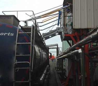 Tanker top loading system integrated to client installation, Pacquet