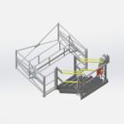 Folding stairs with a close-fitting safety cage, Pacquet