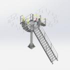 Toegangsbordes met klaptrap voor topbelading van tanks met platform en trap, Pacquet