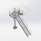 Toegangsbordes met klaptrap voor topbelading van tanks met platform en trap, Pacquet