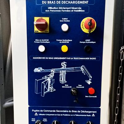 Barge unloading arm, control panel, Pacquet